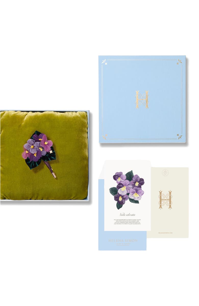 Helena Simon The Violet Cluster Floral Brooch, Alternate, color, Purple