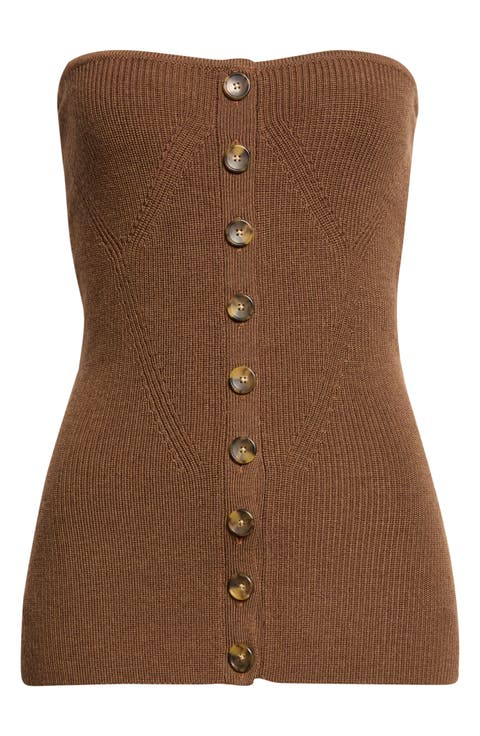 Yanni Strapless Merino Wool Sweater