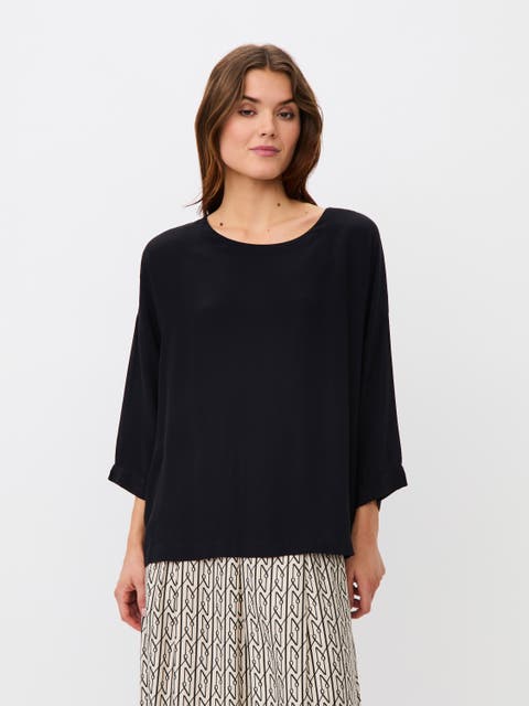 Mabecca Round Neck Draped Blouse