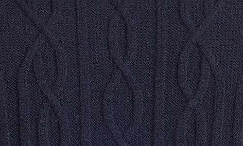 Paisley & Gray Cable Stitch Turtleneck Sweater In Blue