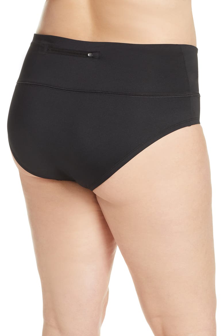 Essential High Waist Bikini Bottoms, Alternate, color, BLACK