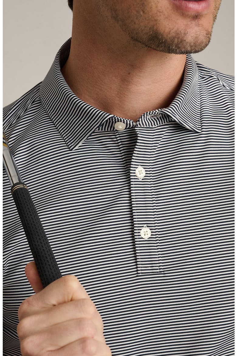 Drive Time Performance Polo, Alternate, color, TRUE NAVY/ WHITE STRIPE