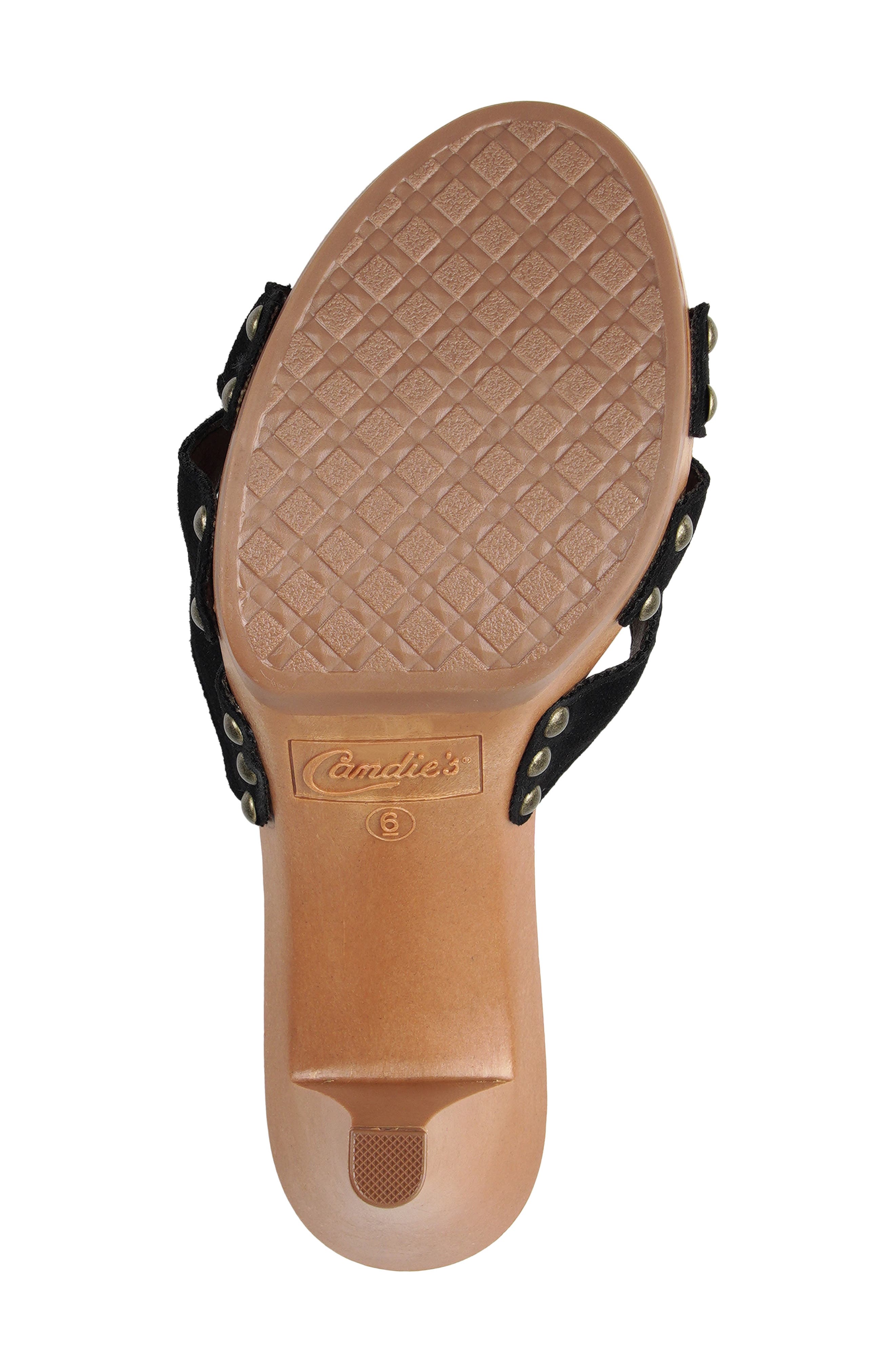 Candie's Camila Platform Slide Sandal, Alternate, color, Black Suede
