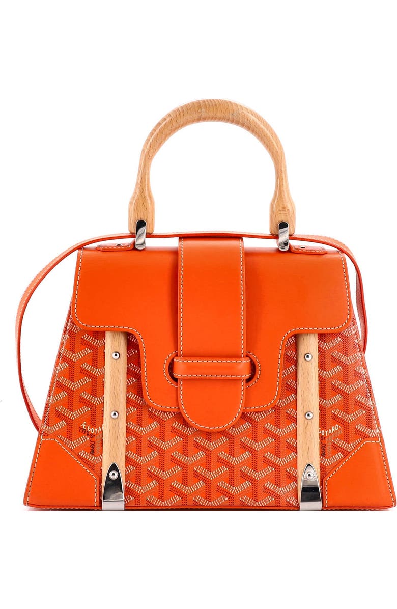 Pre-Owned Goyard Saigon Top Handle Bag Coated Canvas with Leather PM, Main, color, Orange