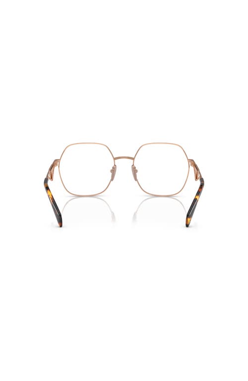 Prada 56mm Irregular Optical Glasses In Gold