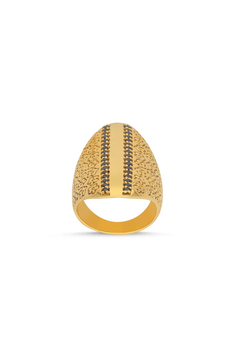 18k Gold Vermeil Eclipse Flower Onyx Ring, Alternate, color, Gold & Black
