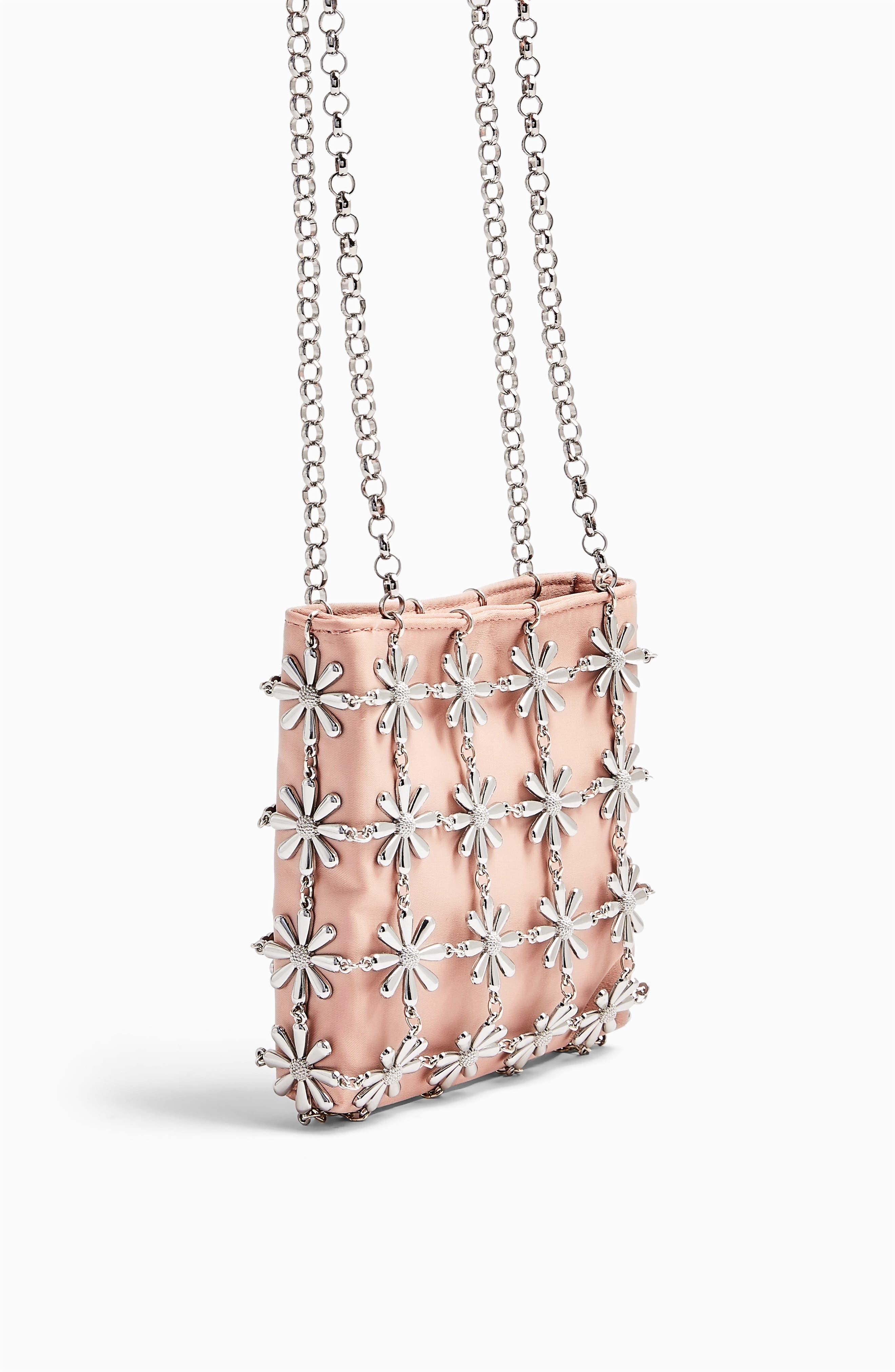 Topshop Daisy Cage Shoulder Bag, Alternate, color, 