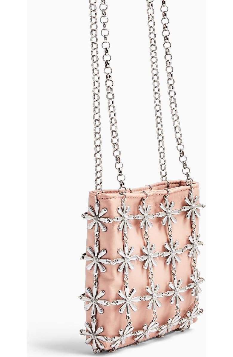 Topshop Daisy Cage Shoulder Bag, Alternate, color,
