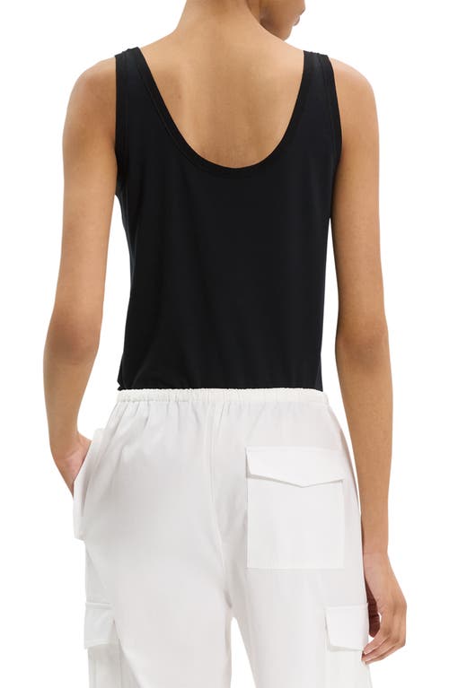 Theory Sweater Trim Double Scoop Tank In Black