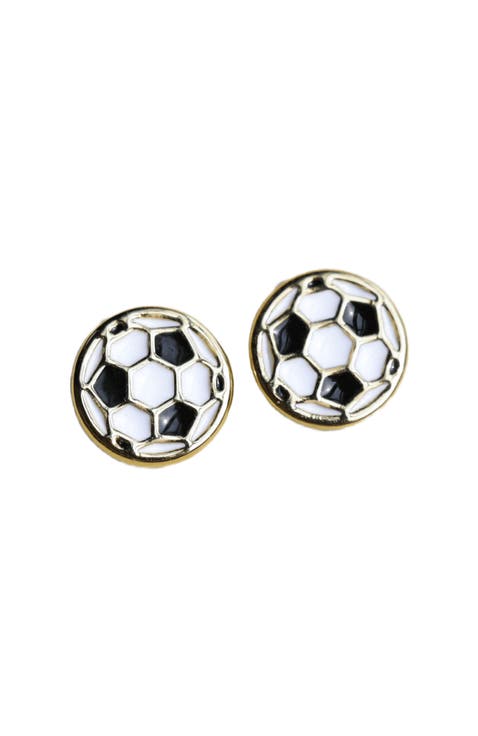 Soccer Ball Stud Earrings