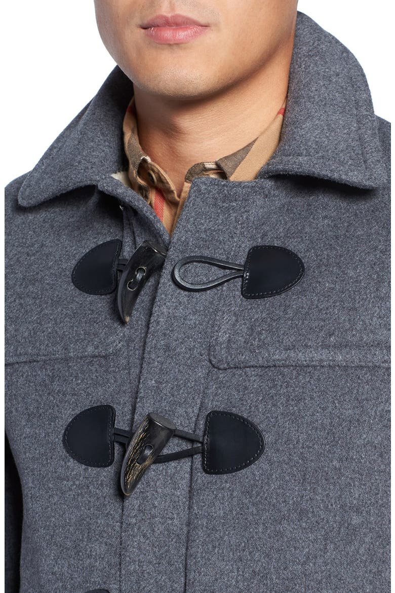 Brit 'Burwood' Duffle Coat, Alternate, color, MID GREY MELANGE
