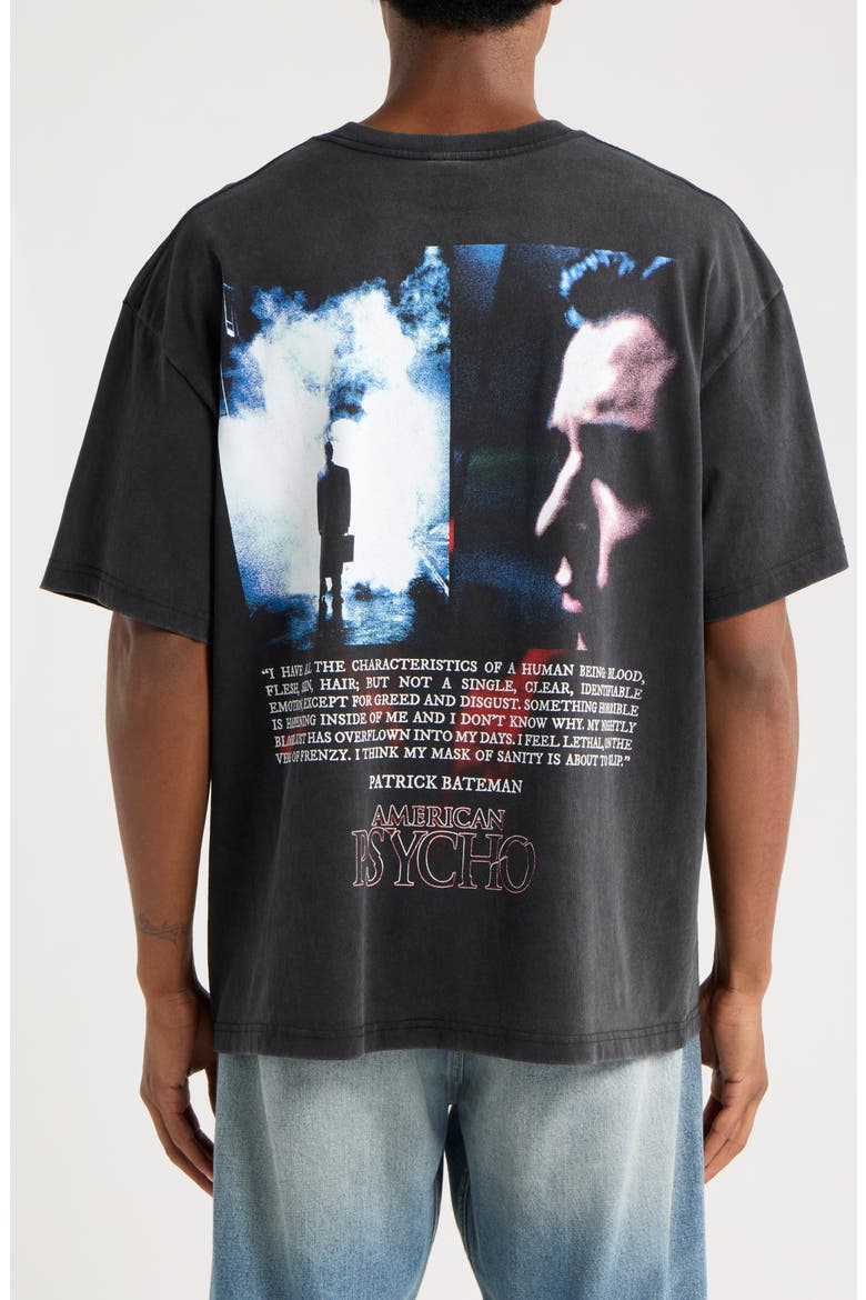American Psycho Graphic Cotton T-Shirt, Alternate, color, BLACK WASH