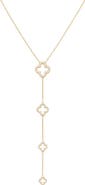 Argento Vivo Sterling Silver Graduated Pavé Clover Necklace
