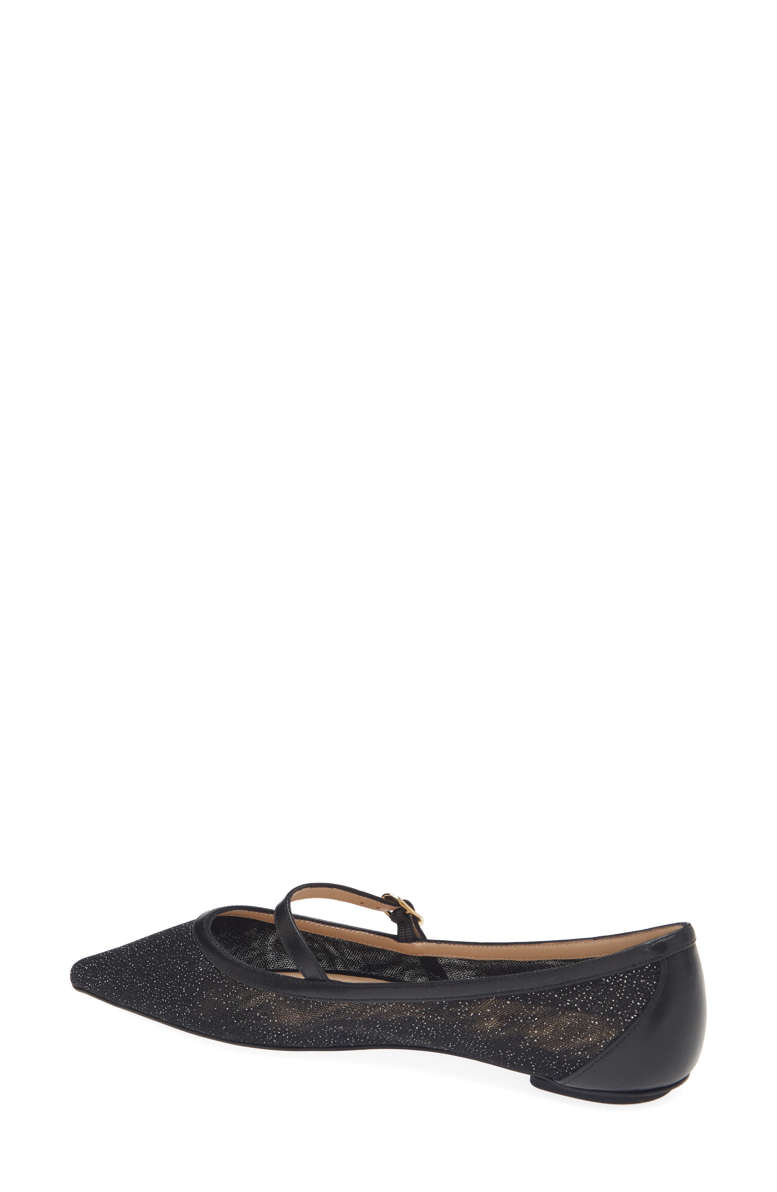 Stuart Weitzman Emilia Mary Jane Flat, Alternate, color, Patent Black