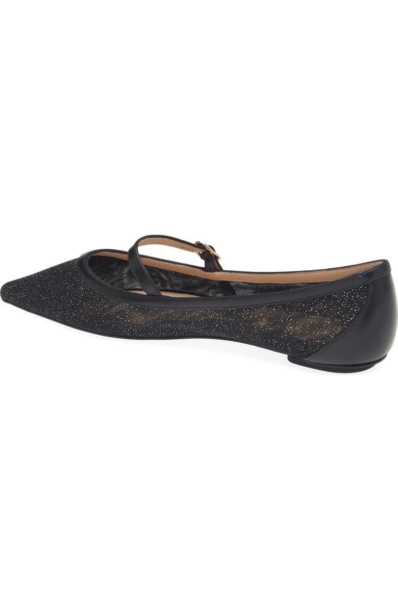 Stuart Weitzman Emilia Mary Jane Flat, Alternate, color, Patent Black