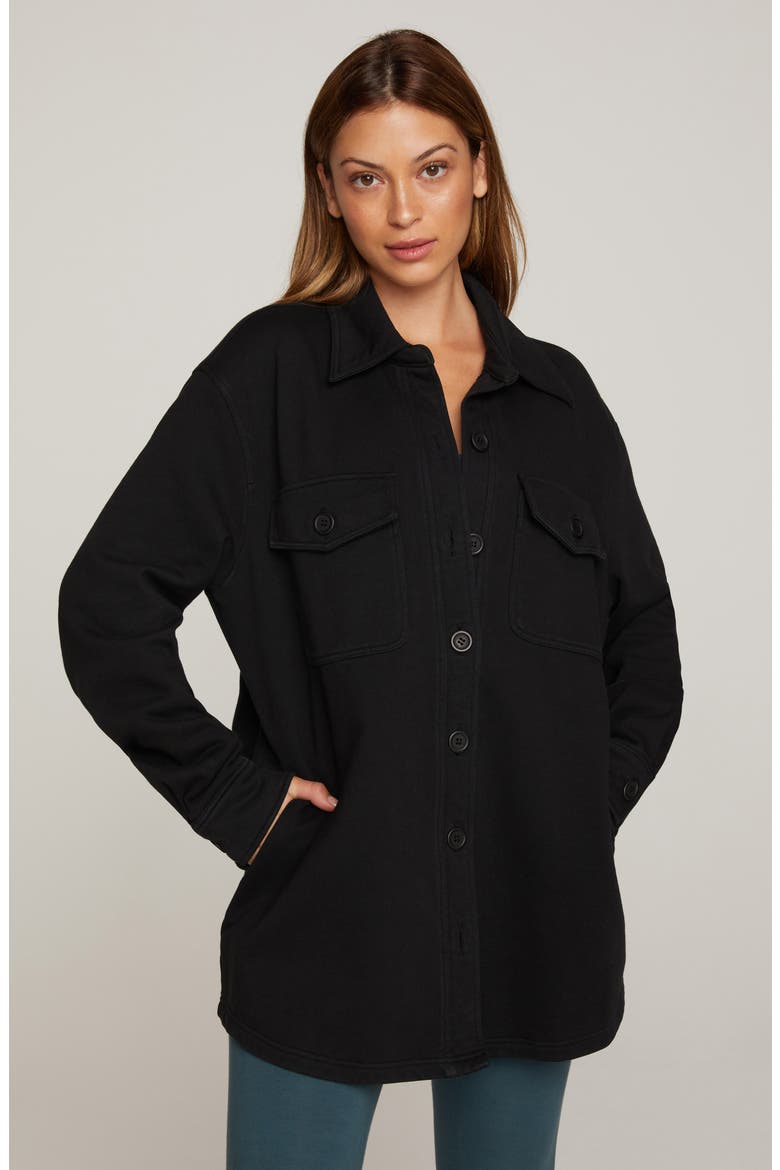 Fleece Shirt Jacket, Alternate, color, BLACK001