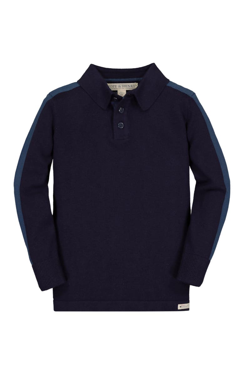 Hope & Henry Boys' Long Sleeve Sweater Polo, Kids, Main, color, Blue