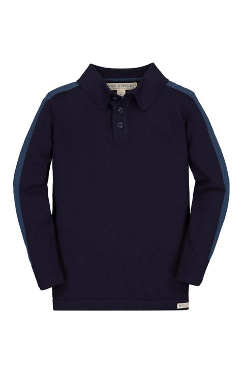 Boys' Long Sleeve Sweater Polo, Kids