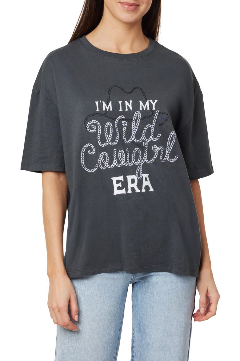 The Oversize Graphic T-Shirt, Main, color, BLACK OYSTER COWBOY
