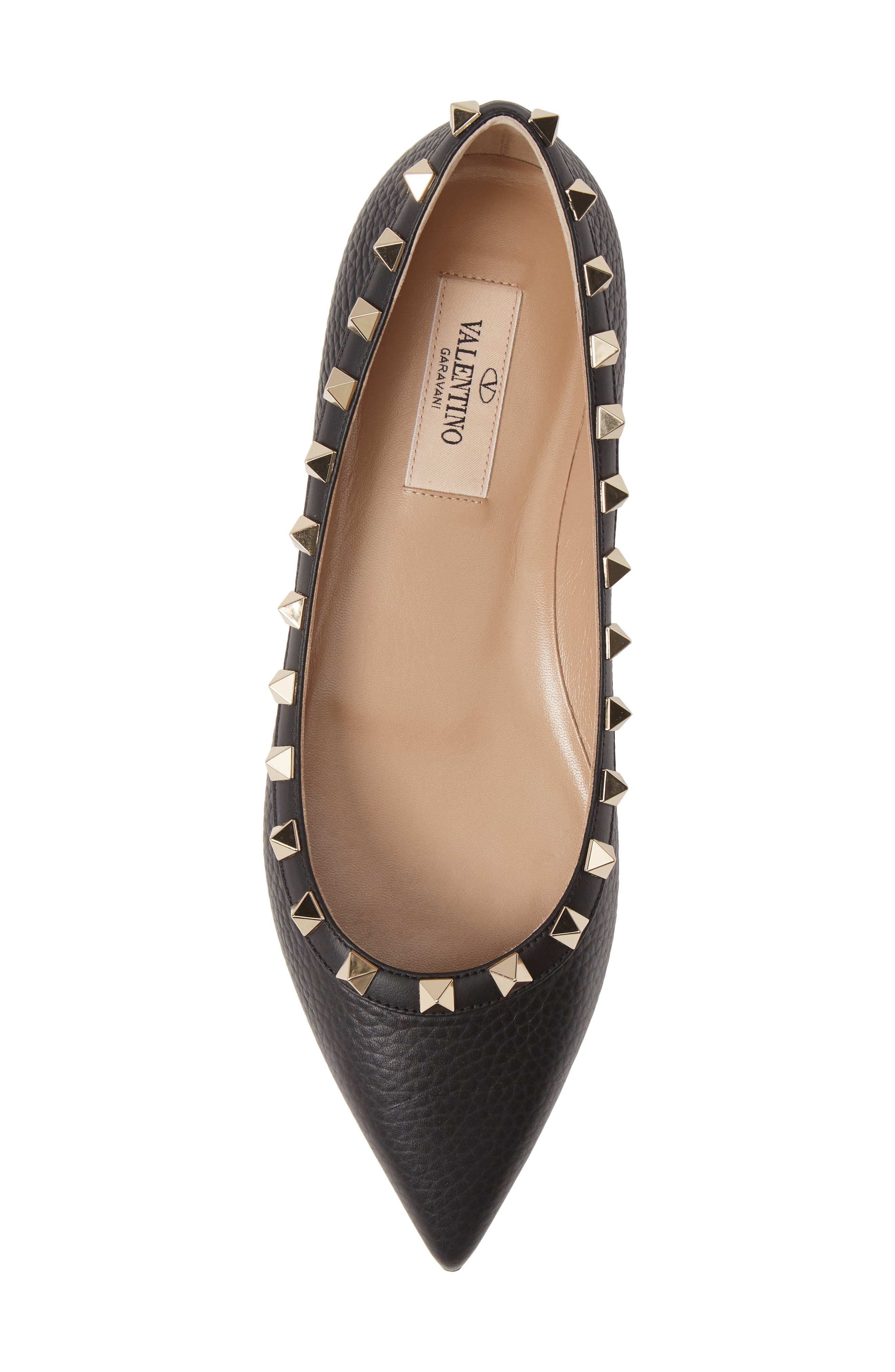 Valentino Garavani Rockstud Pointed Toe Flat, Alternate, color, 