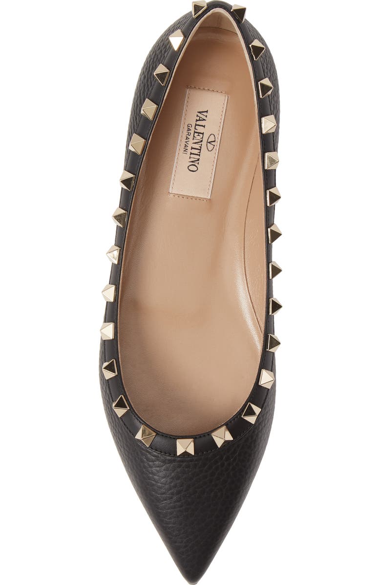 Valentino Garavani Rockstud Pointed Toe Flat, Alternate, color,