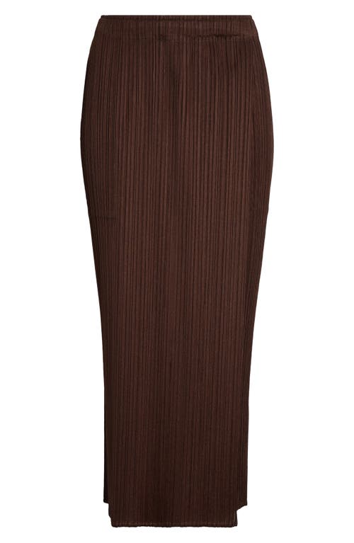 Issey Miyake Pleats Please Monthly Colors March Pleated Midi Skirt In Dark Brown