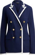 Lauren Ralph Lauren Tahir Double Breasted Piqué Knit Blazer