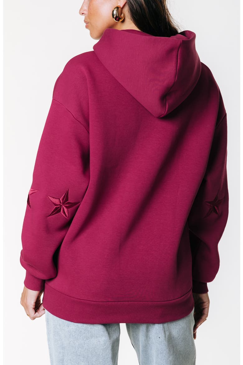Stars Embro Clean Hoodie, Alternate, color, Bordeaux