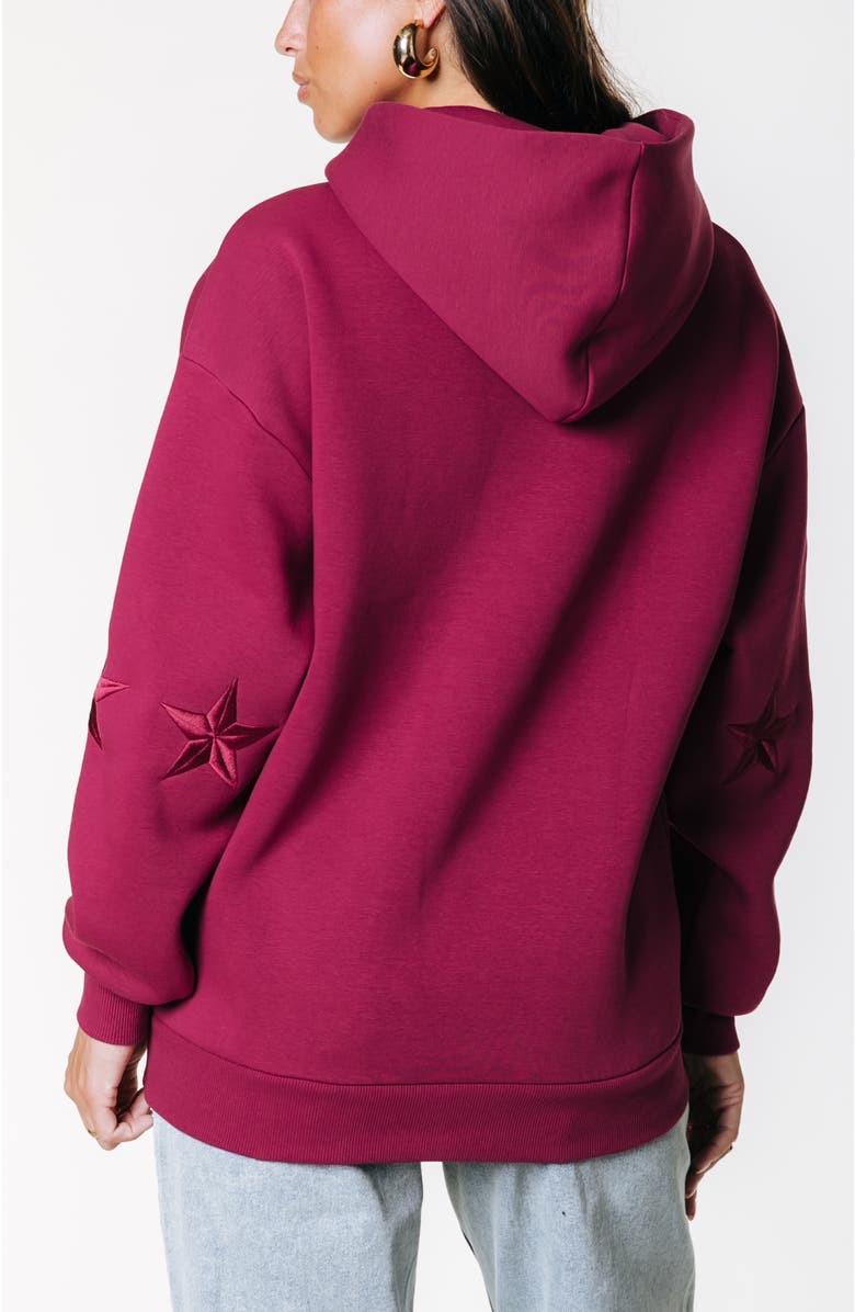 Colourful Rebel Stars Embro Clean Hoodie, Alternate, color, Dark Red