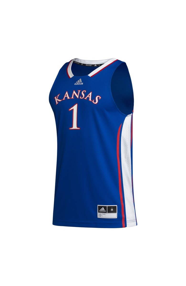adidas Men's adidas #1 Royal Kansas Jayhawks Team Swingman Jersey, Alternate, color, 