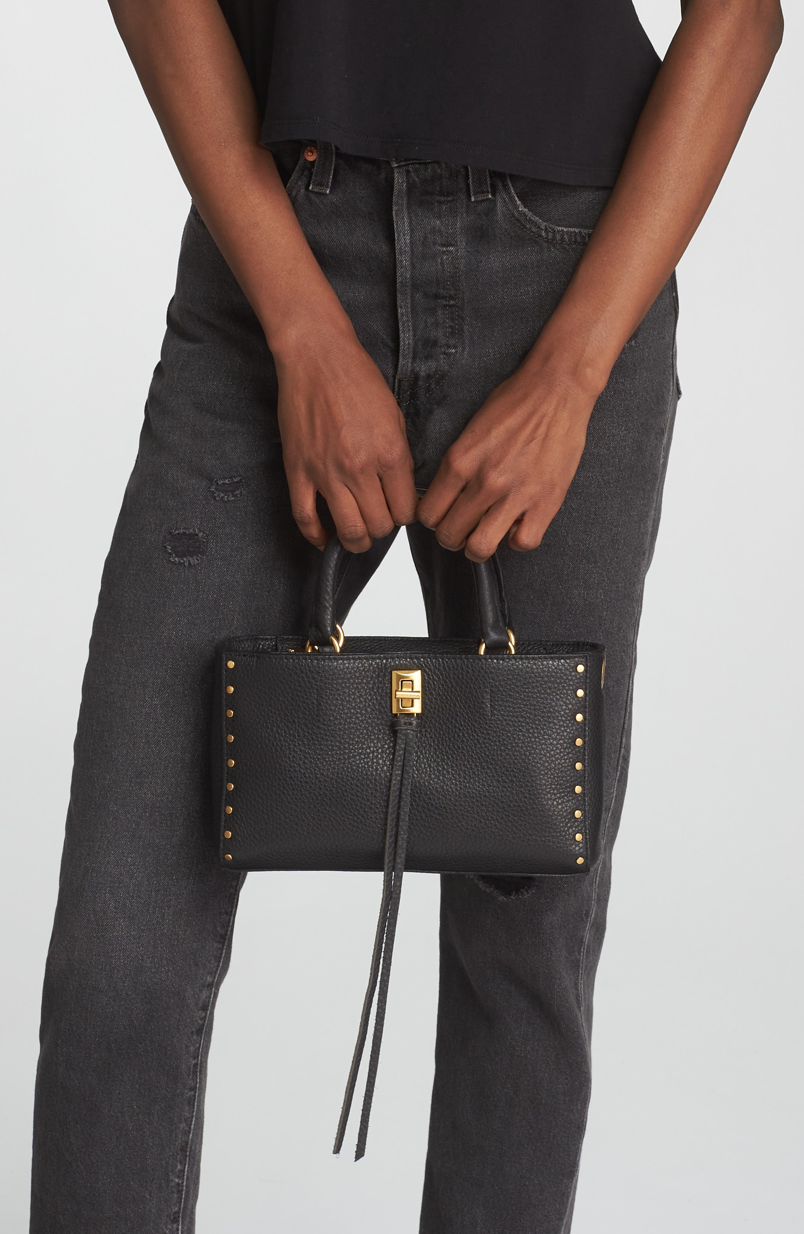 Rebecca Minkoff Darren Leather Top Handle Bag, Alternate, color, 