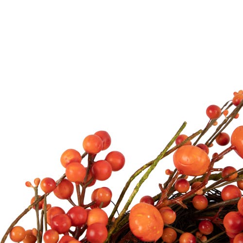 Northlight Red And Orange Berries With Mini Pumpkins Fall Harvest Wreath In Multi