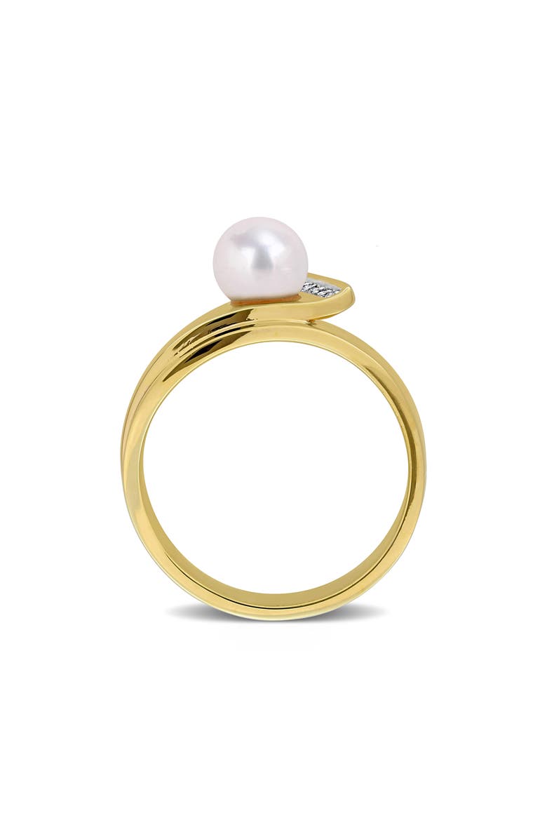 DELMAR Pearl & Diamond Wraparound Ring, Alternate, color, White/ Gold Plate