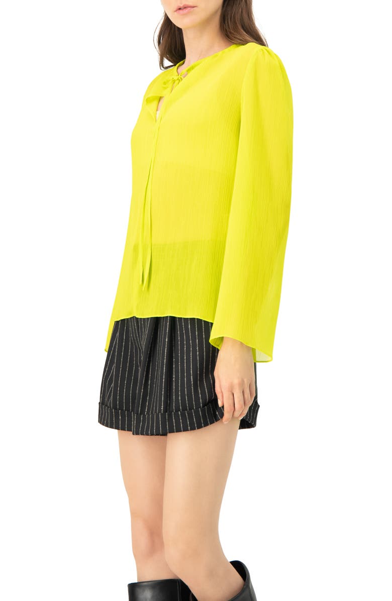 IVONNE Long Sleeve V-Neck Tunic Blouse, Alternate, color, Light Green