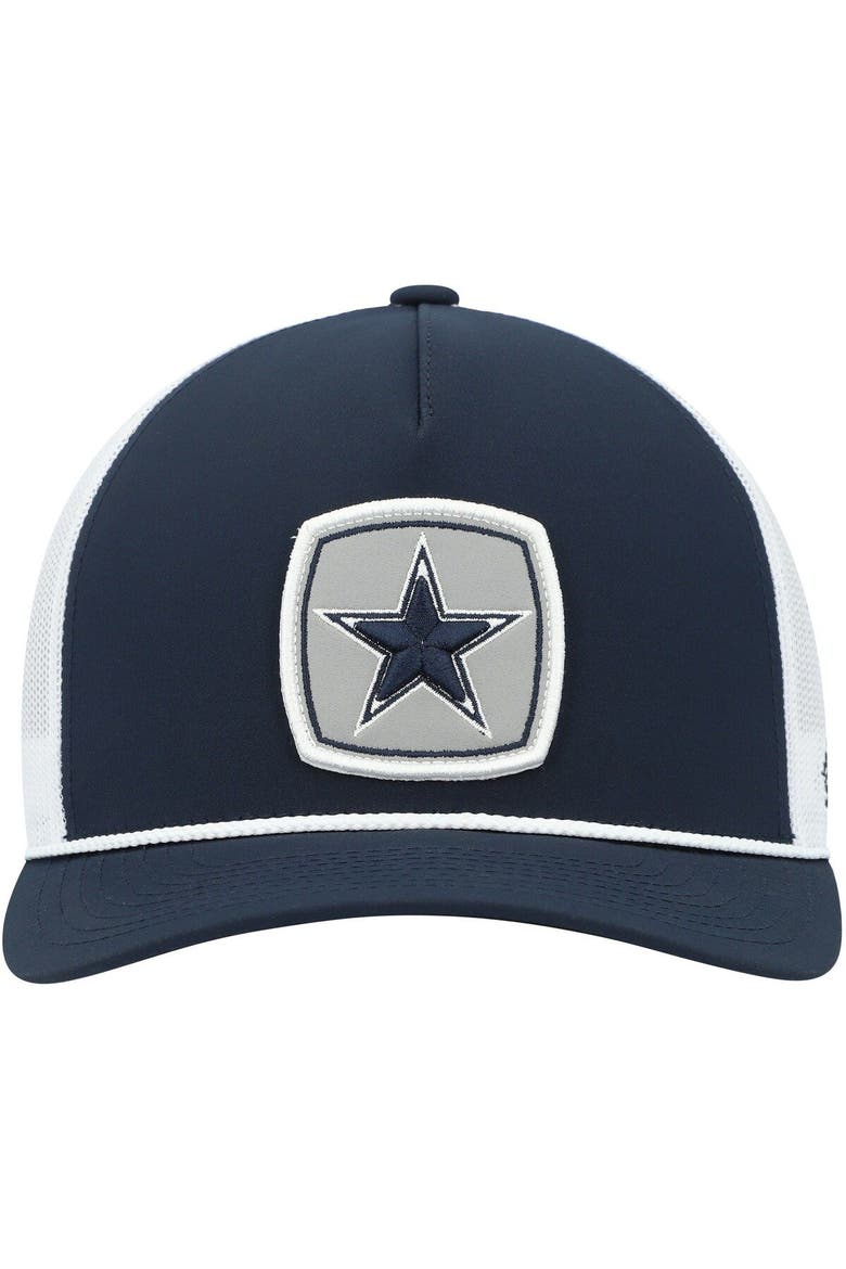 Men's HOOey Navy/White Dallas Cowboys Star Patch Rope Trucker Snapback Hat, Alternate, color, Navy