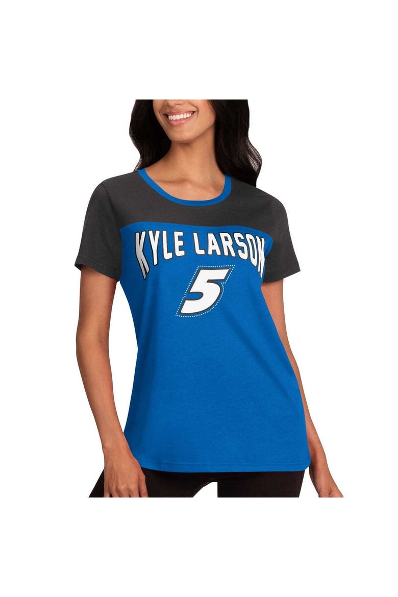 Women's G-III 4Her by Carl Banks Royal Kyle Larson Box Score T-Shirt, Alternate, color, Royal