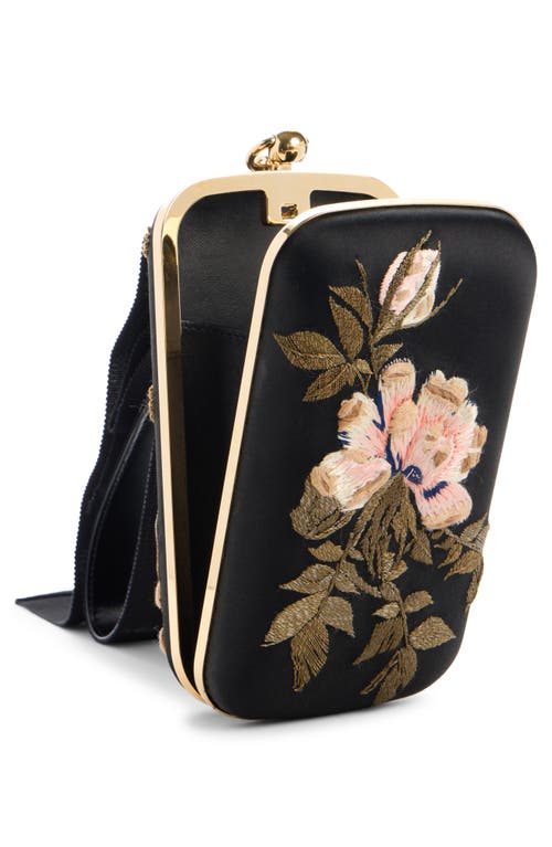 Givenchy Show Embroidered Satin Clutch In Black