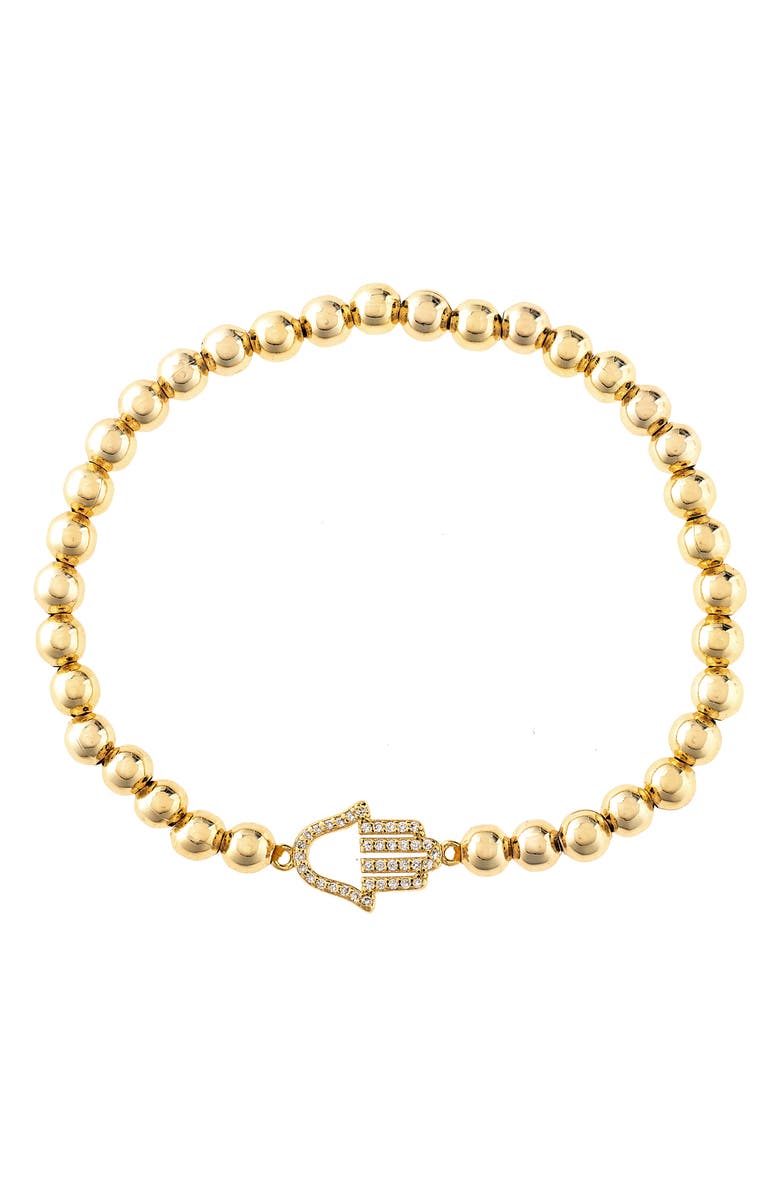 RIVKA FRIEDMAN Hamsa CZ Beaded Bracelet, Main, color,