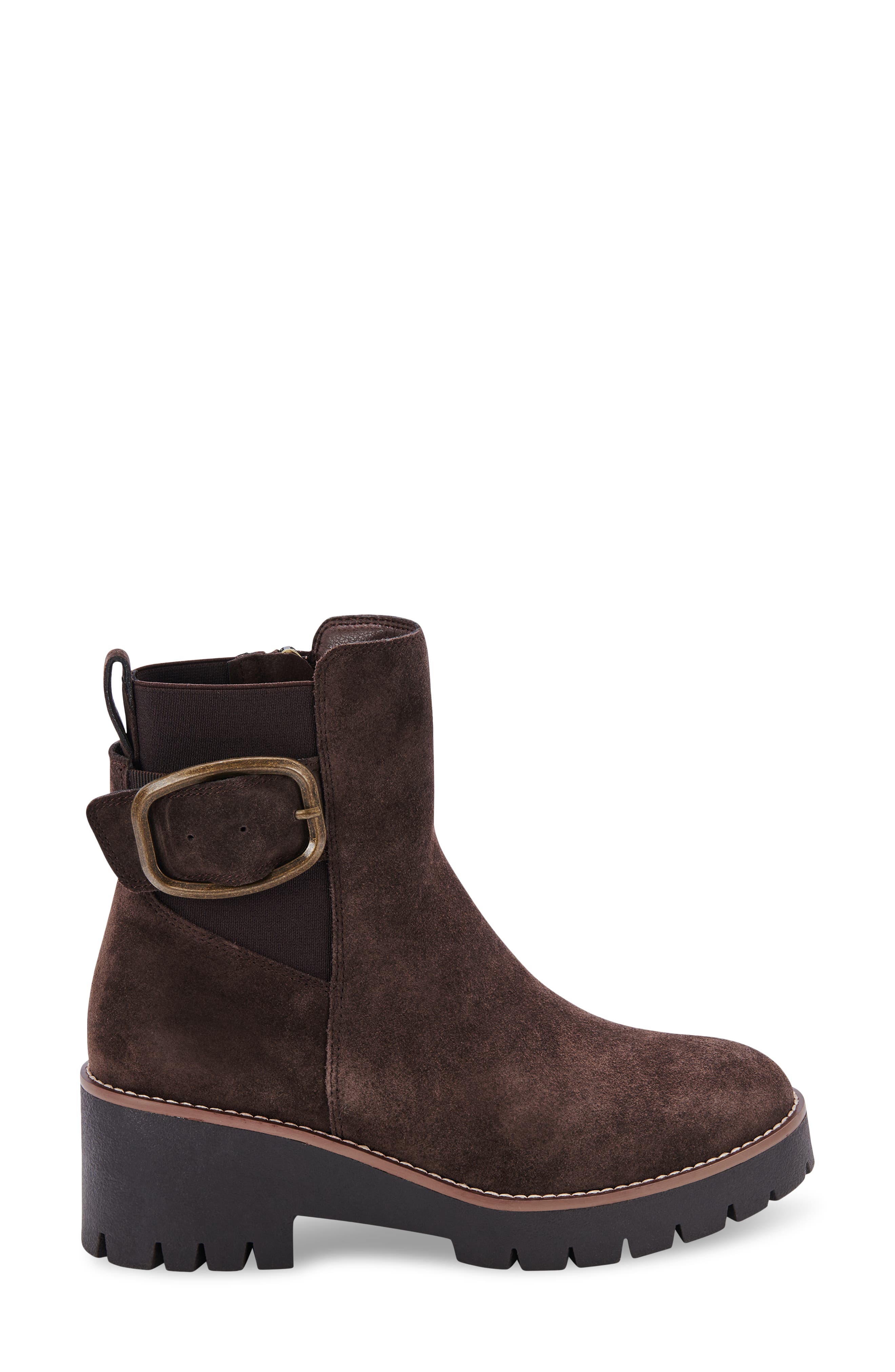 Dahlia Waterproof Bootie, Alternate, color, CHOCOLATE SUEDE