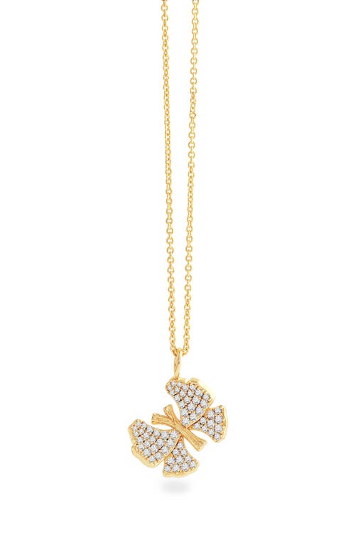 Anabel Aram Jewelry Pavè Butterfly Pendant Necklace In Gold