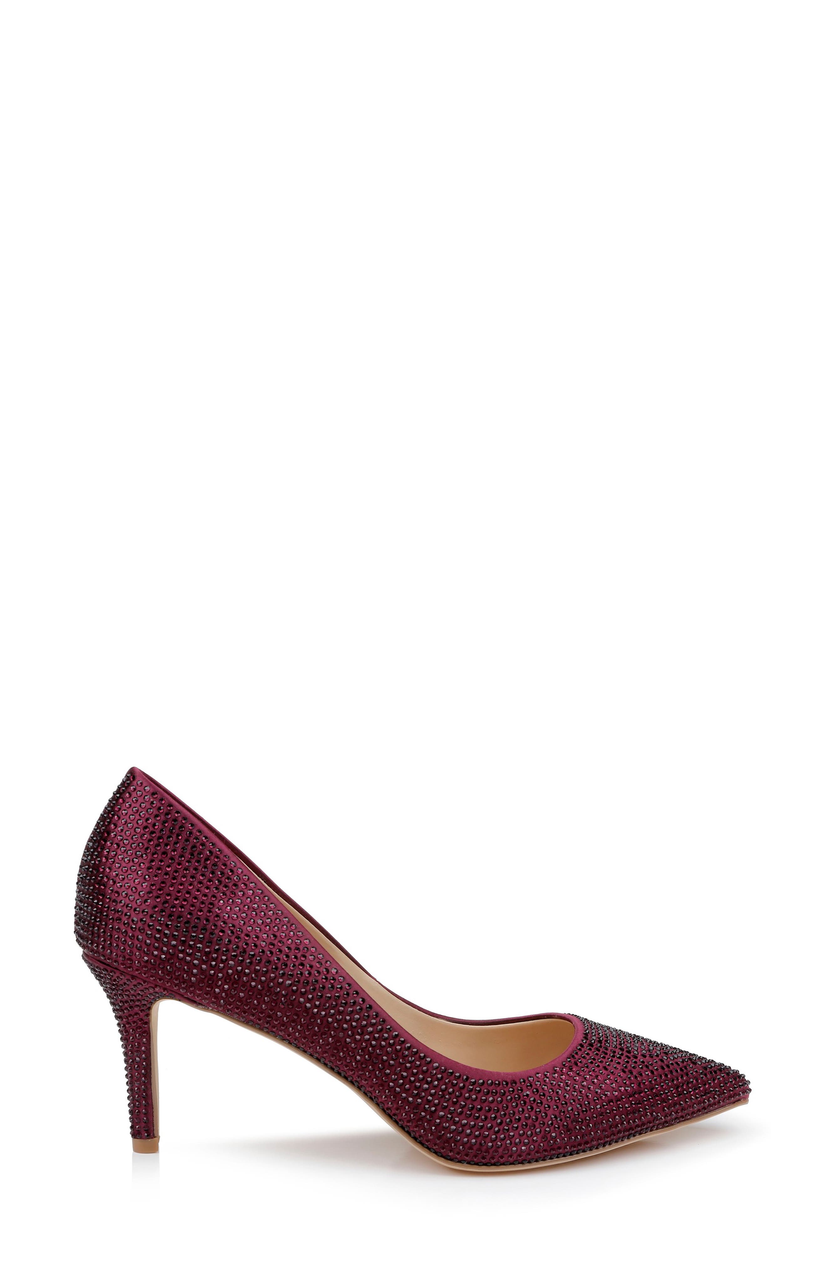 Tyanna Embellished Pointed Toe Pump, Alternate, color, BORDEAUX SATIN