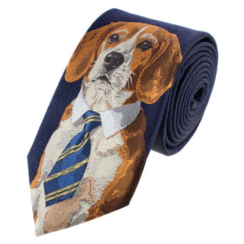 Man's Best Friend Series Beagle Silk Novelty Necktie