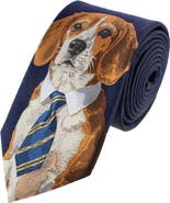 Trafalgar Man's Best Friend Series Beagle Silk Novelty Necktie