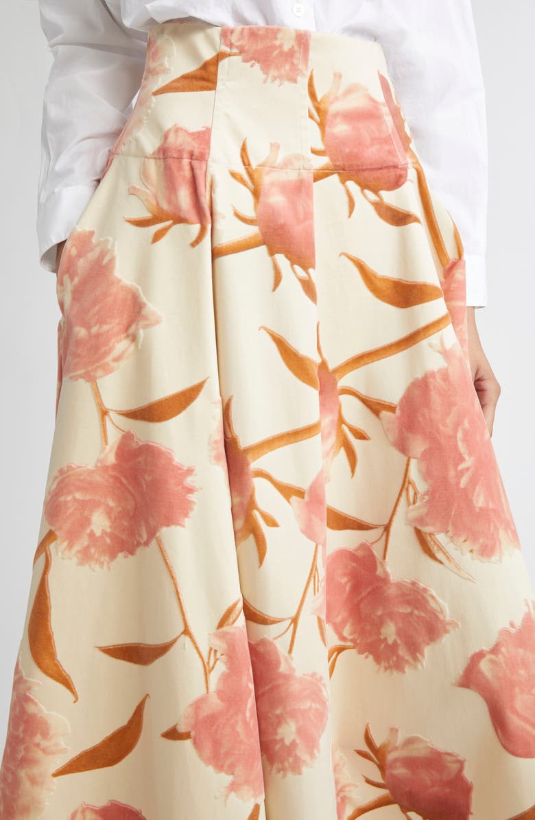 Lela Rose Parker Floral Cotton Poplin A-Line Skirt, Alternate, color, Pink Multi