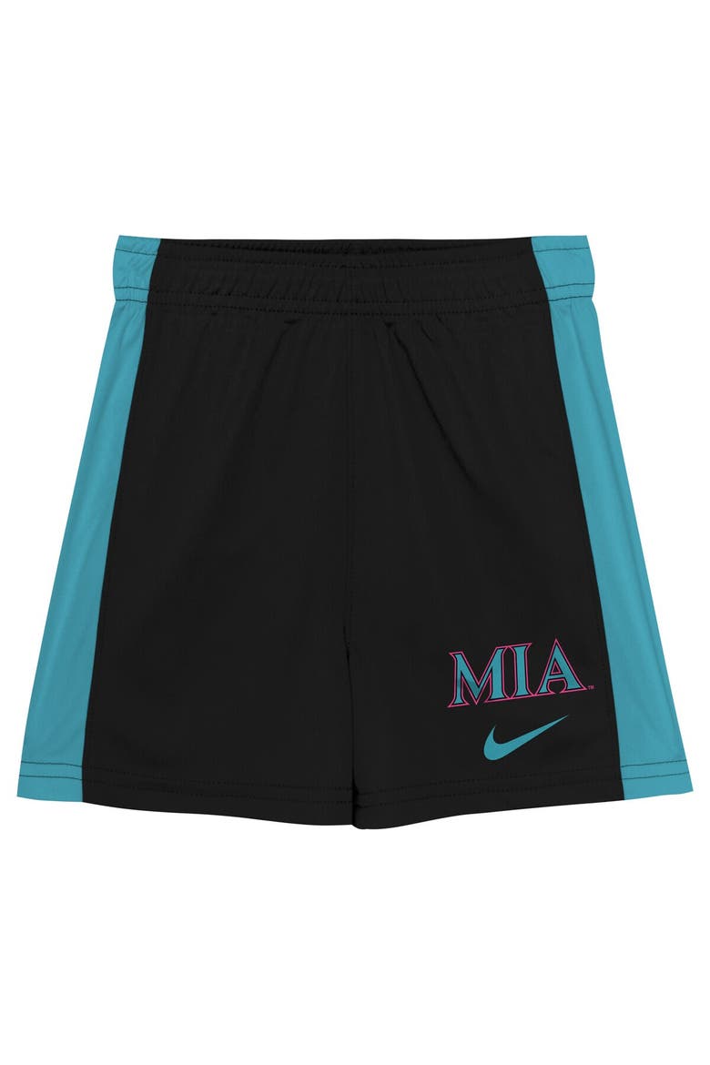 Toddler Nike Black/Teal Miami Marlins 2025 City Connect Shirt And Shorts Set, Alternate, color, Black