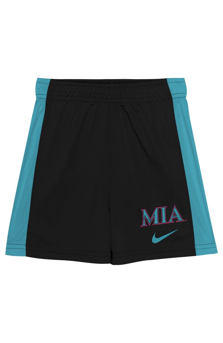 Nike Toddler Nike Black/Teal Miami Marlins 2025 City Connect Shirt And Shorts Set, Alternate, color, Black