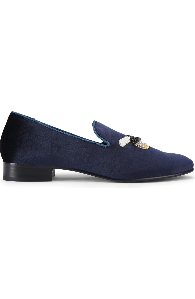 Kurt Geiger London Ace Velvet Loafer, Alternate, color, Navy