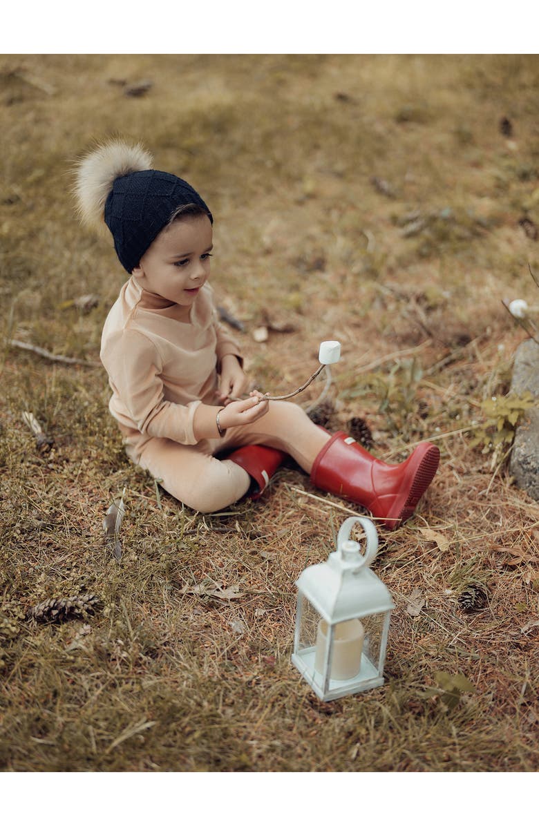 Manière Velour Funnel Neck Top & Joggers Set, Alternate, color, Taupe