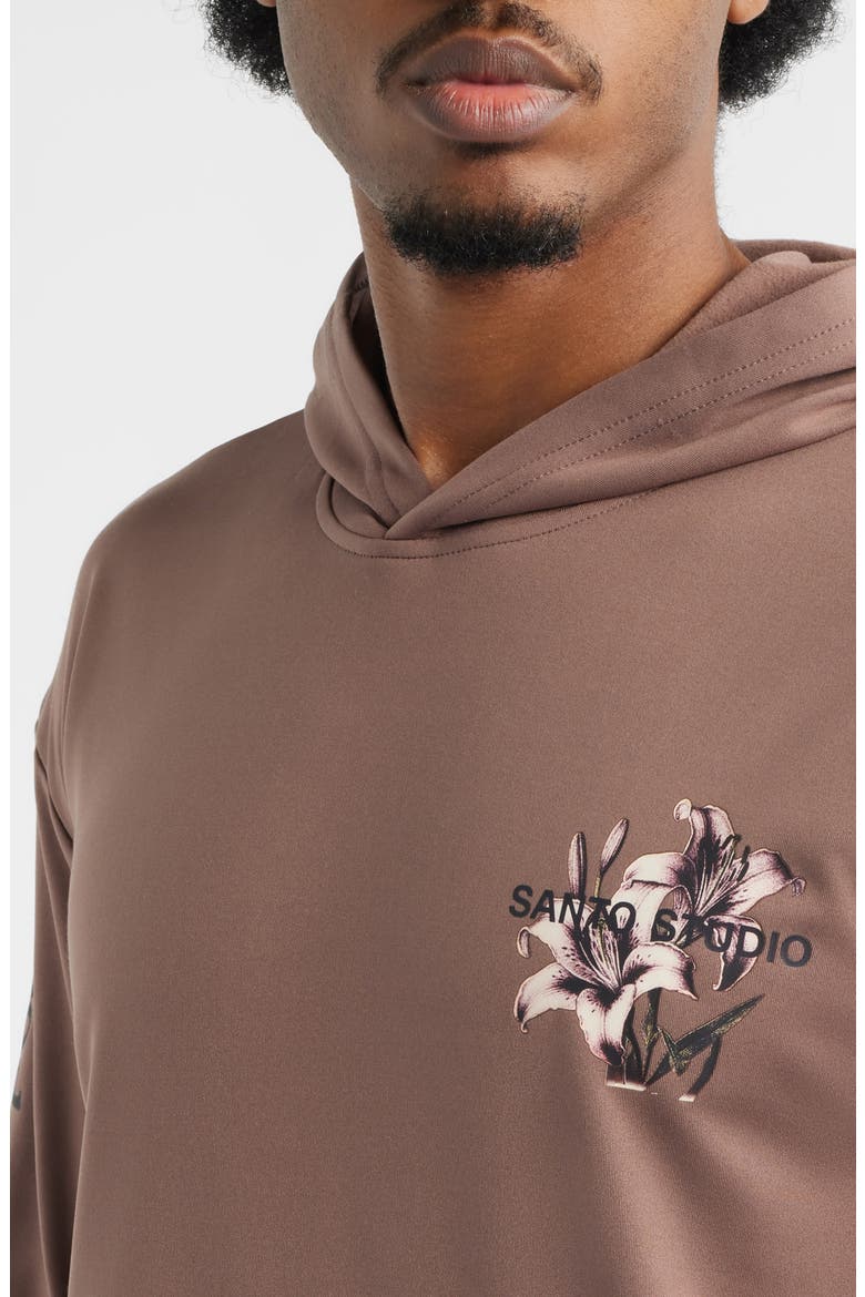 Tempo Good Energy Comfort Fleece Hoodie, Alternate, color, HOLY BROWN