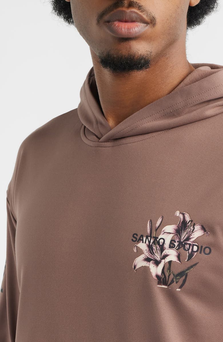 SANTO STUDIO Tempo Good Energy Comfort Fleece Hoodie, Alternate, color, Holy Brown